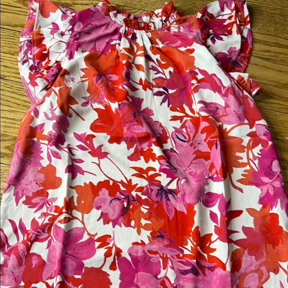 Floral Pink and Red Dress